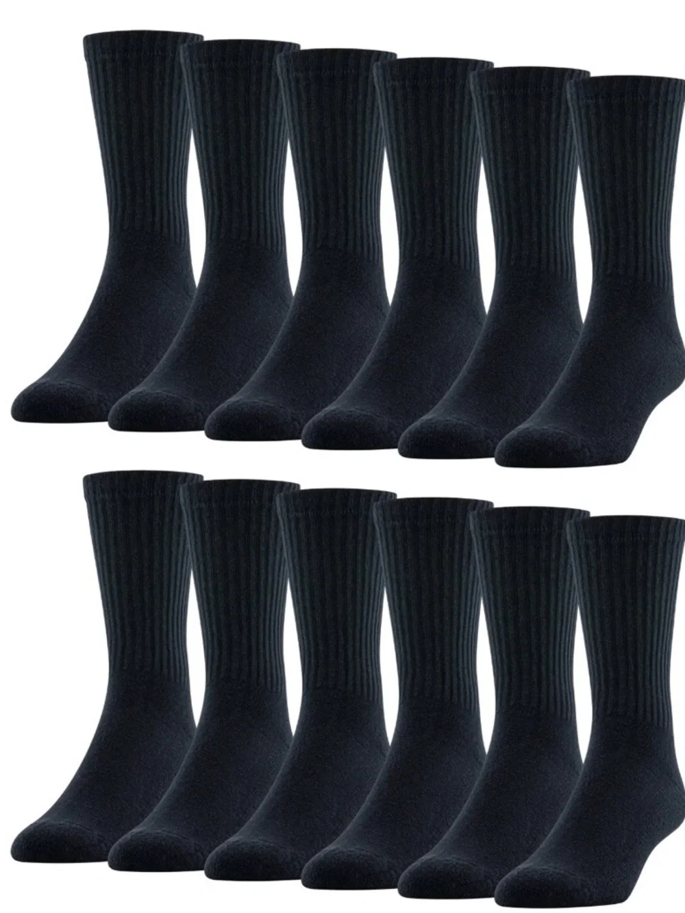 2 PowerSox Men's Cushion Crew Socks, 12-Pack Size 6-12